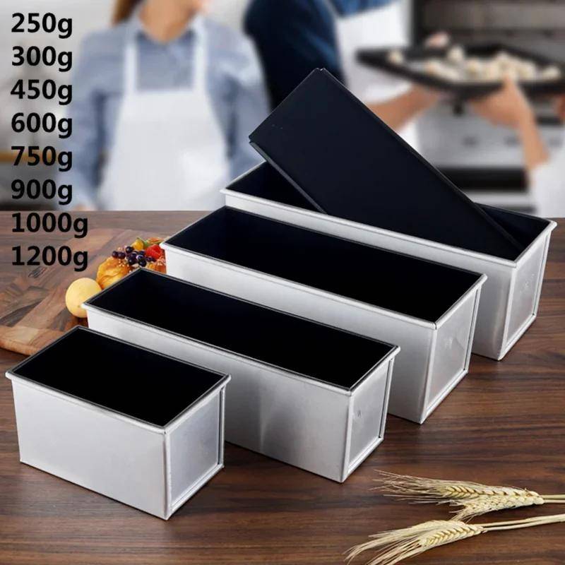 Fyrkantig brödform för rostbröd Tårtlåda Form med lock Aluminiumlegering Non-stick-panna Miniugnsform Bakbox DIY Tårtbakform