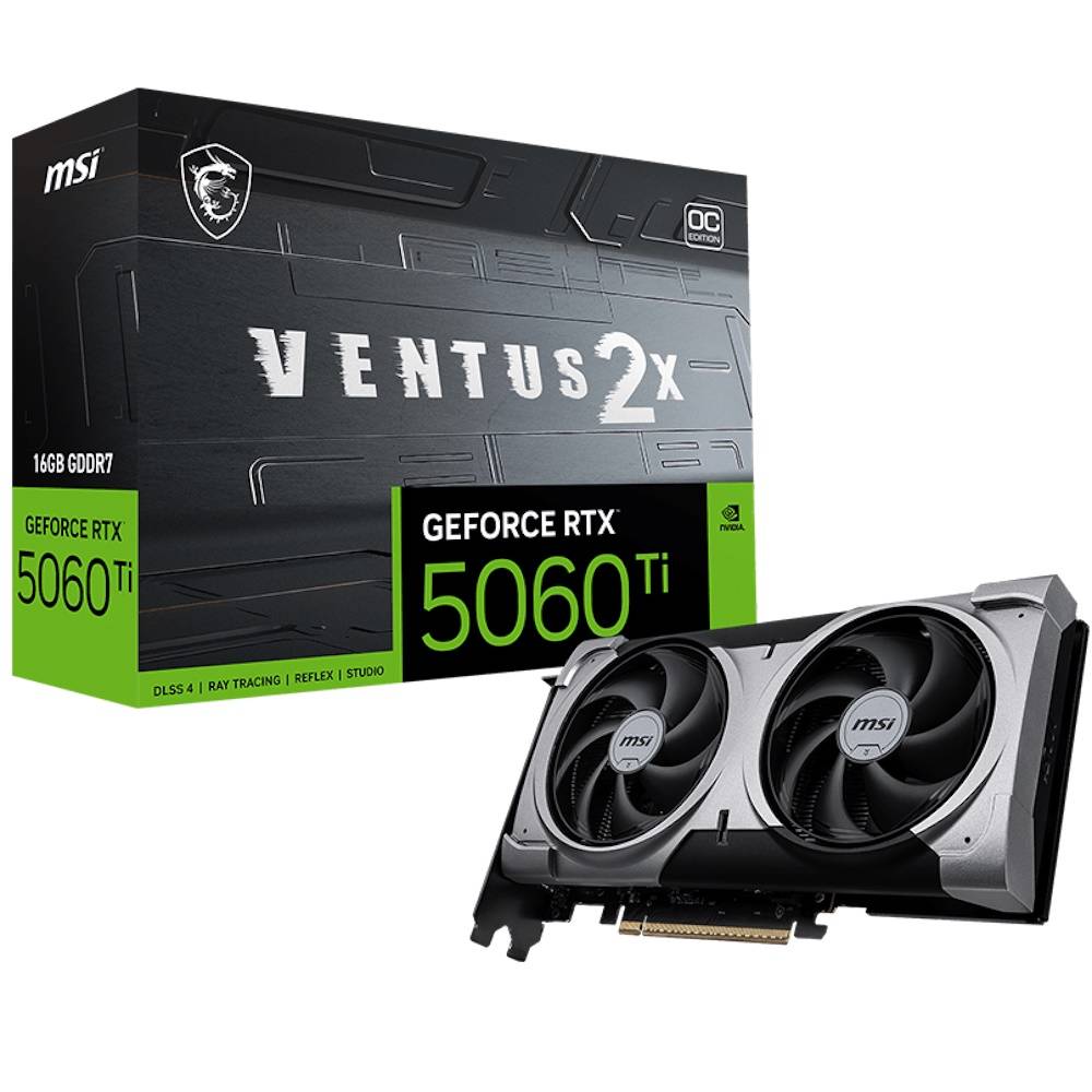 MSI GeForce RTX 5060 Ti 16G Ventus 2X OC Plus 16GB --> I lager, forväntat leveransdatum hos dig 17-03-2026