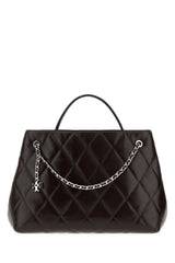 Tory Burch Fleming Grande Leather Top Handle Bag — Brown