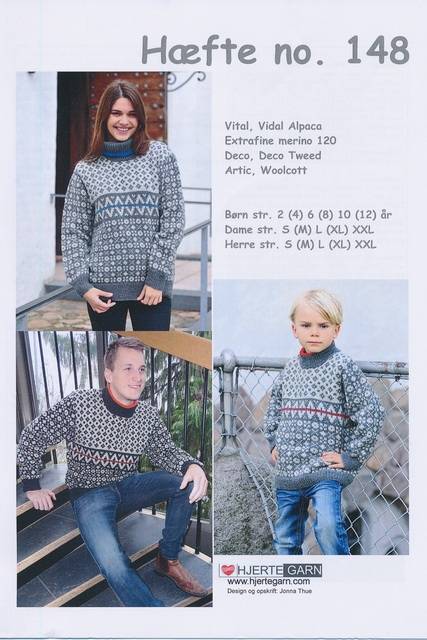 Hæfte 148 Sweater Børn/Herre/Dame.