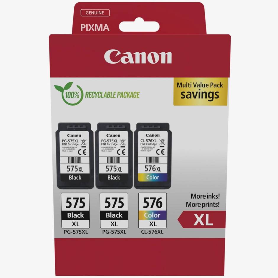 Multipack med Canon PG-575XL x2/CL-576XL blækpatroner med høj kapacitet