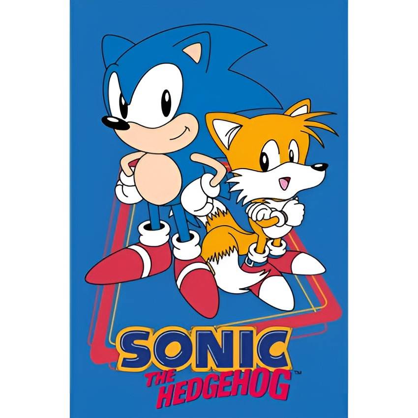 Sonic the Hedgehog Tails hand- och ansiktshandduk 30x50 cm