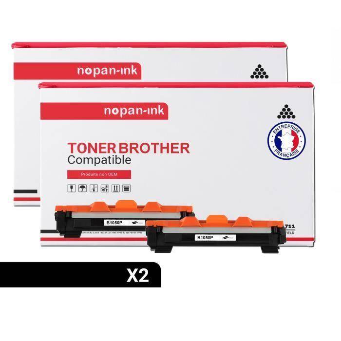 NOPAN-INK -- x2 Toners BROTHER TN-1050 compatibles Brother HL-1110-1110E-1110R-1112-1112E-1112R-1210W-1212W, MFC-1810-1810E-1810R-18