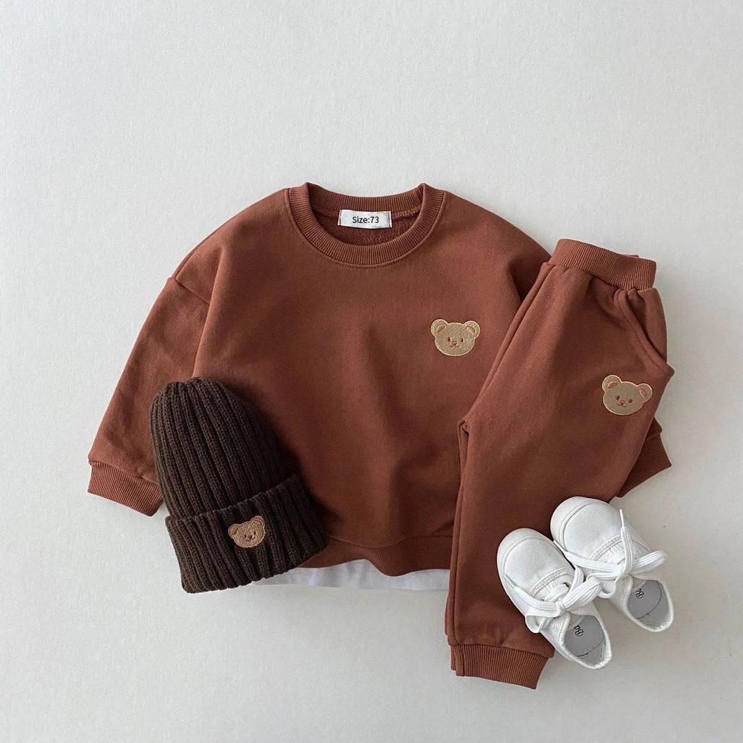 Mini Fashion™ - Träningsoverall med björnar för småbarn Brun / 90 (2 år) / Nej Nej | Pedagogiska Träleksaker