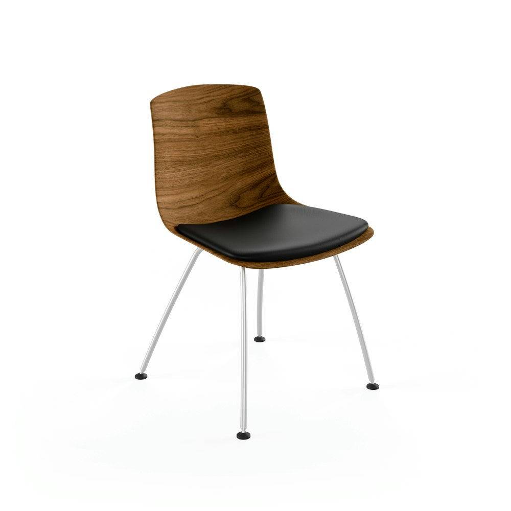 Naver Collection GM315 Tulip Stol m. Rustfritt Stål Lacquered Walnut