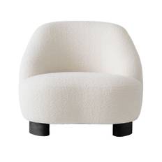 &Tradition - Margas Lounge Chair LC1, Black - Fåtöljer - Louise Liljencrantz - Vit - Trä/Textilmaterial/Skum