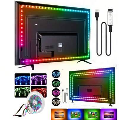 1 rulle 5050 RGB LED TV Smart Light Strip - Flexibel, självhäftande, färgskiftande, dimbar, vattentät - Perfekt för TV-bakgrundsbelysning, spelrum, ju (1 m,5 m,10 m,20 cm,15m)