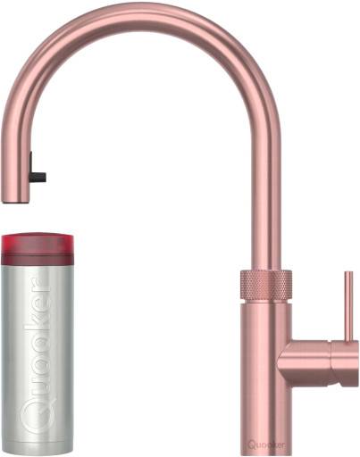 Quooker Flex Round Pro3 køkkenarmatur, kogende vand, udtrækstud, rosa kobber