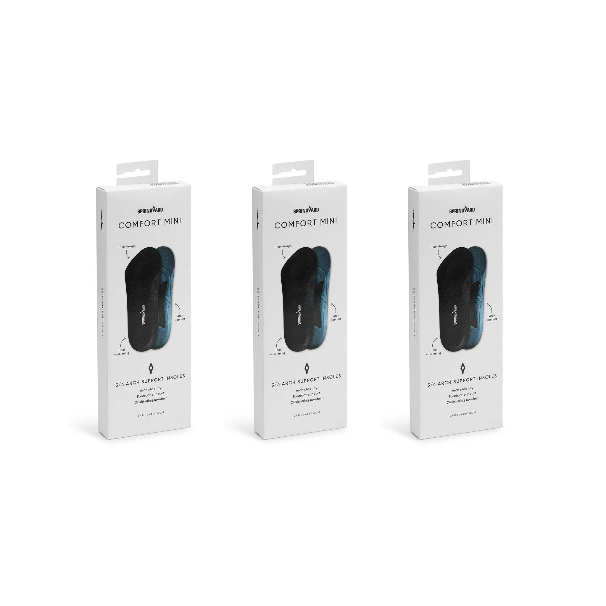 Springyard Iläggssula Comfort Mini med hålfotsstöd 3-pack