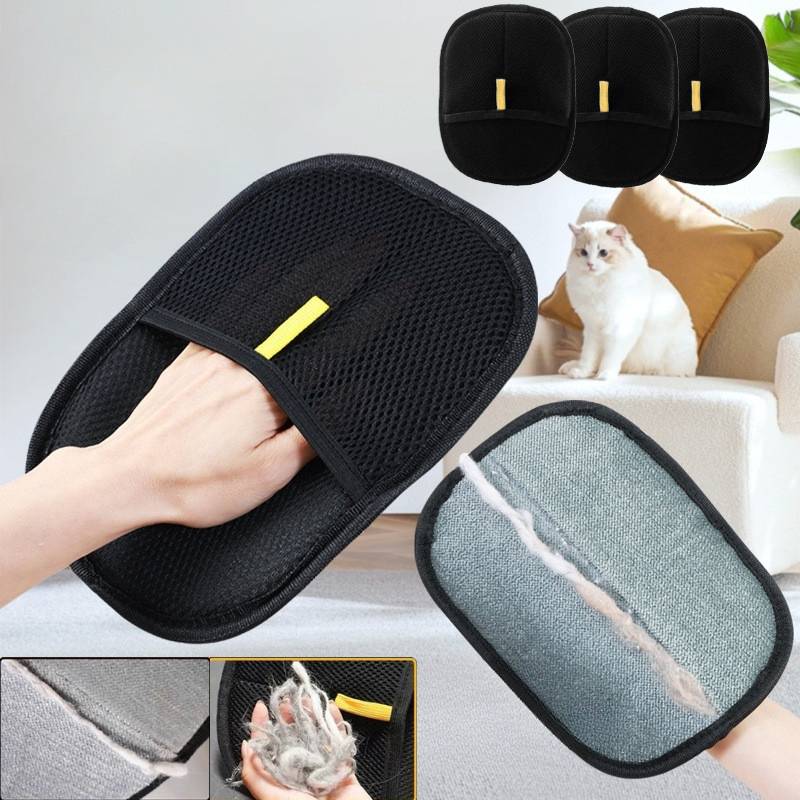 Cat Hair Brush Pet Removal Gloves Double-Sided Pet Grooming Gloves Kitten Cleaning Tool Dog Deshedding Brush Pet Supplies