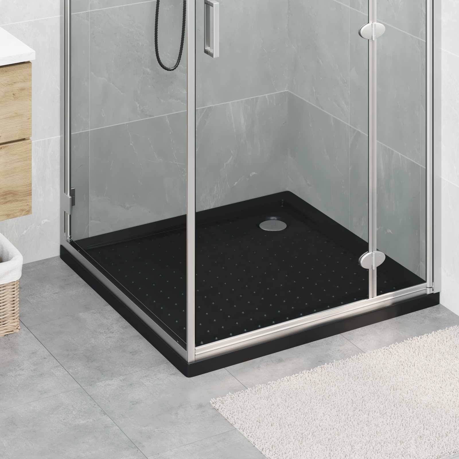 vidaXL Brusebund Tray med Dots 90 x 90 x 4 cm ABS Sort