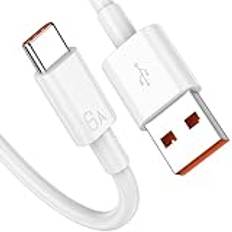 USB C-kabel för Honor 90 Lite 5G, snabbladdning 6A USB till USB C-kabel 1 m, 100 W superladdning typ C-kabel USB för Honor Magic 6 Pro 6 Lite Honor 200 Pro 200 Lite HONOR Pad X HUAWEI FreeBuds SE 2 5I