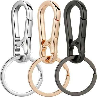 1 st metallnyckelringar nyckelring ringklämma hållare arrangör för hem bilnycklar nyckelfinnare kvinnor män biltillbehör väska charm skola söt goth y2 - Multifärgad (En-Storlek,svart,silver,guld)