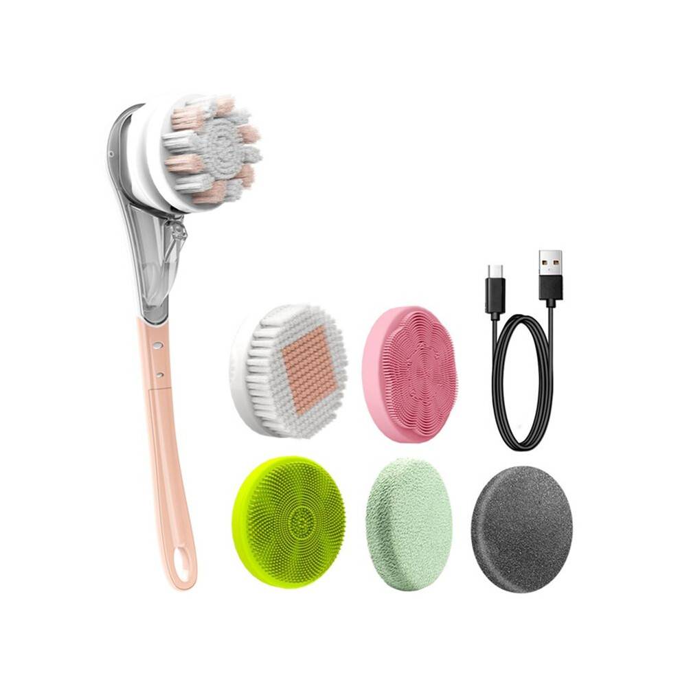 Waterproof Electric Bath Brush, Multifunctional Spa Shower Brush with Long Handle, Body Massage and Back Cleaning