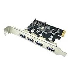 Wzxksoac 4-portars USB 3.0 PCI-E-expansionskort PCI Express PCIe USB 3.0 hubbadapter 5 Gbps Riser Controller Extender med SATA-ström