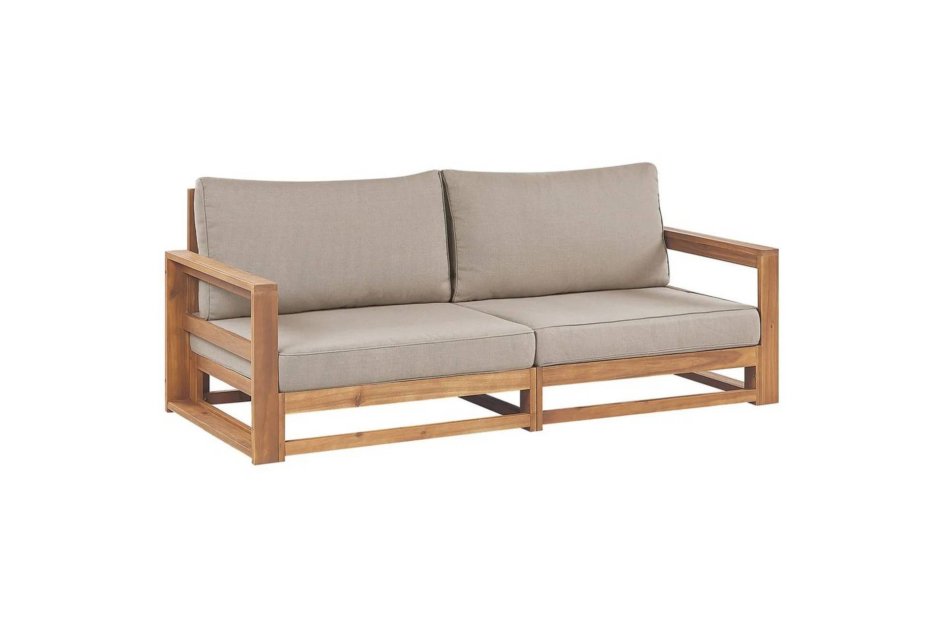 2-sitssoffa Beliani Timor Ljus trä/grått/beige, Ja Light wood||Grey||Beige