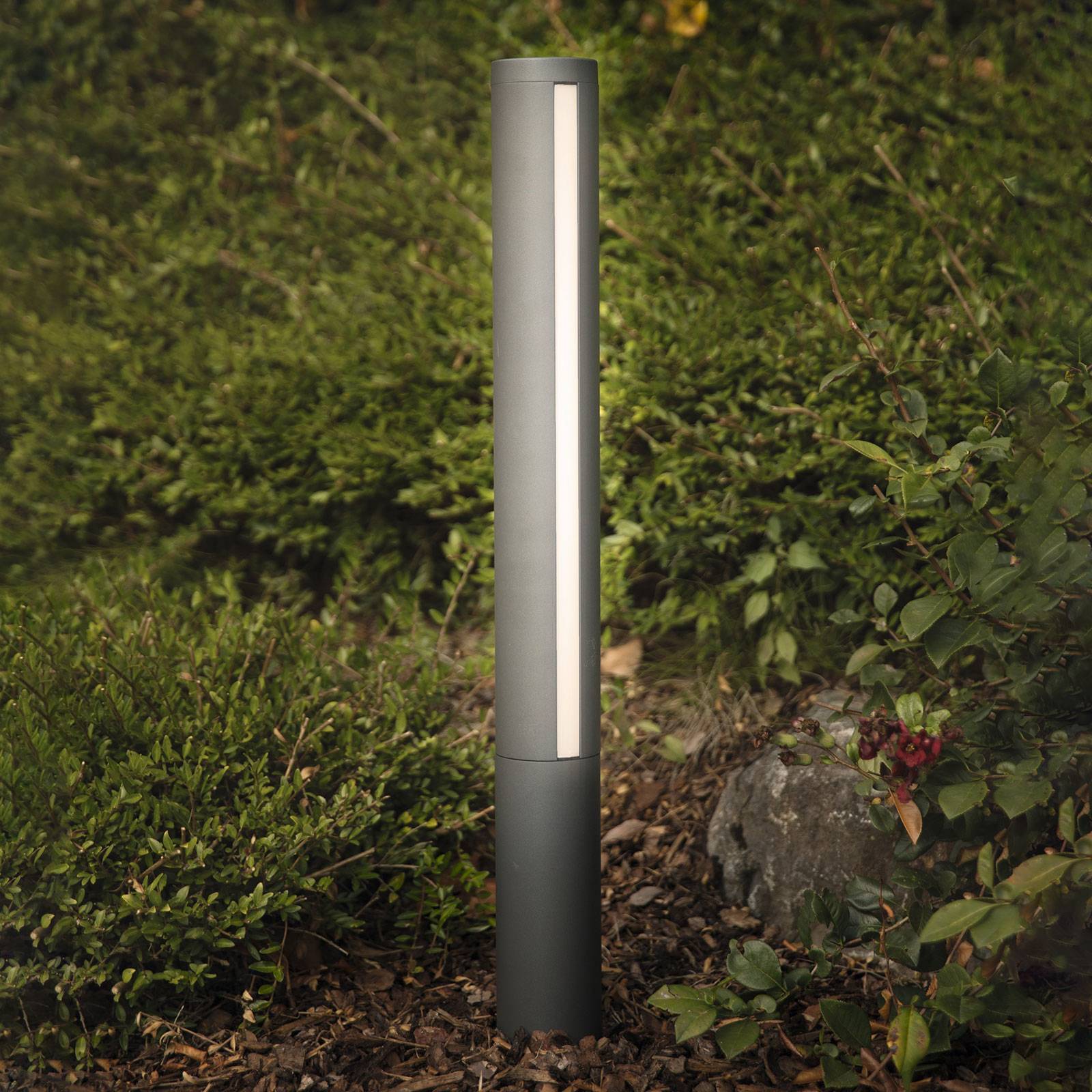 Heitronic LED pollare Lilia, Svart, Aluminium / grå / zink, Modern, LED-utomhuslampa
