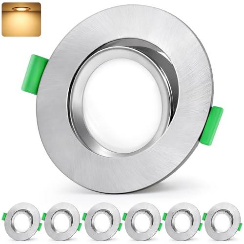 GeyouLux LED Einbaustrahler 230V IP44, 5W 600LM 2700K Warmweiß Deckenspots