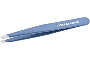 TWEEZERMAN Pincett (snedställda spetsar, ögonbrynspincett, professionell kvalitet, rostfritt stål), Granite Sky