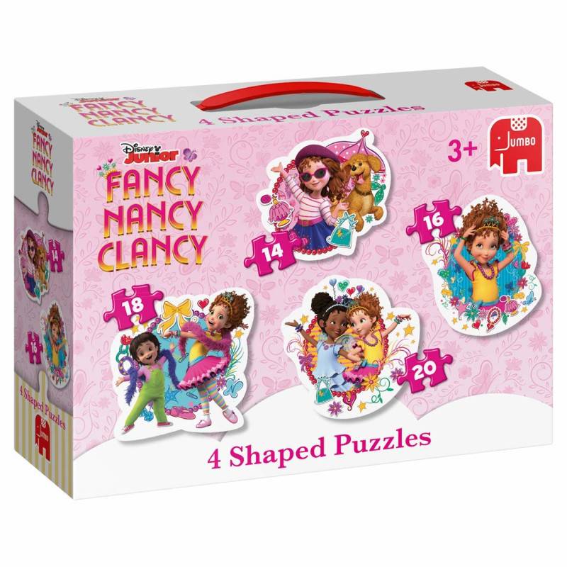 Jumbo 19761 Disney Fancy Nancy – 4-in-1 geformte Puzzles, Multi