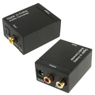 Digital optisk koaxial Toslink till analog RCA-ljudomvandlare
