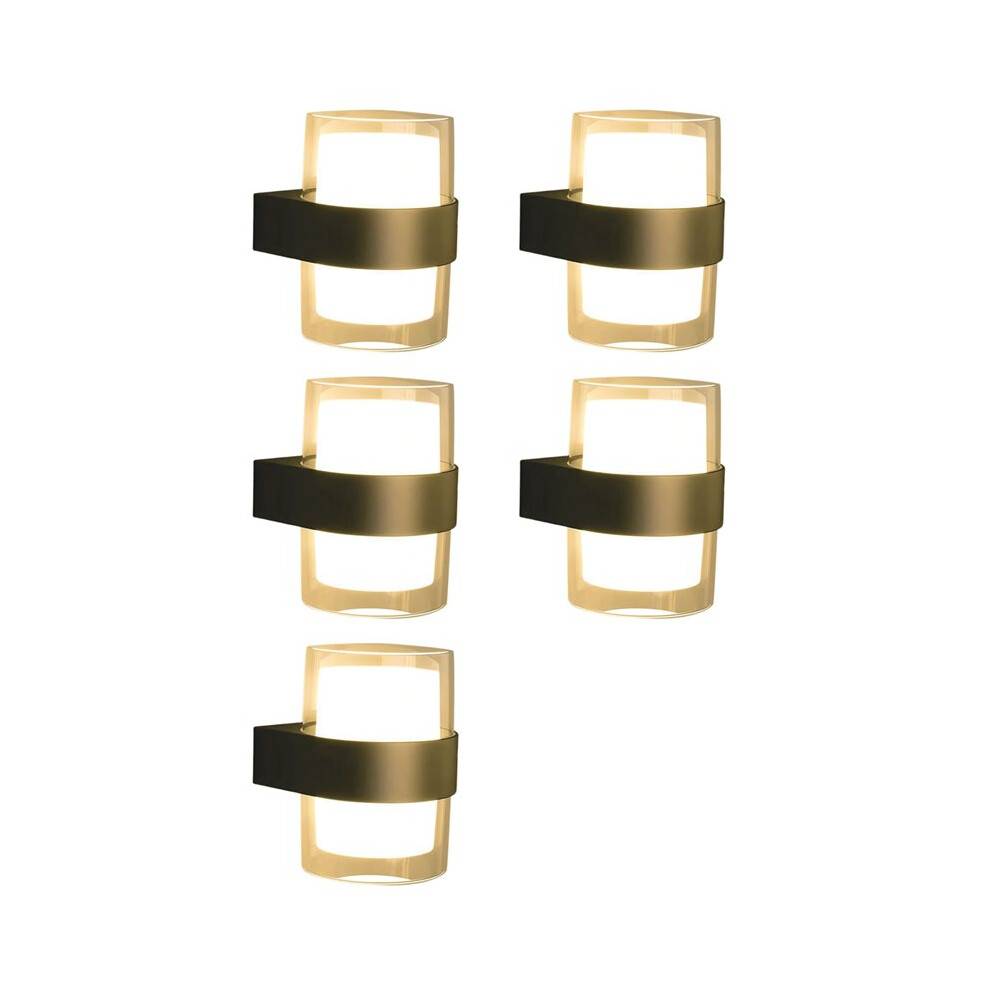 5X Modern Led Vägglampa 10W Vägglampa för Inomhus Utomhus Veranda Sovrum Soffa Bakgrund AC110V-240V Runt Varmt Ljus 3000K