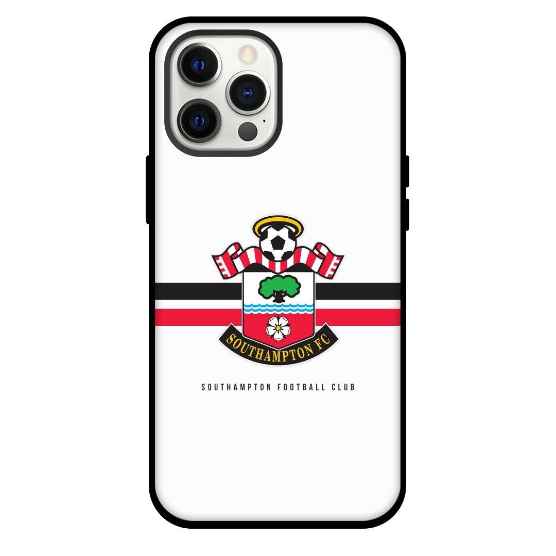 Southampton F.C. Phone Case For iPhone Samsung Galaxy Pixel OnePlus Vivo Xiaomi Asus Sony Motorola Nokia - Southampton F.C. Logo Black Red Stripe Background.