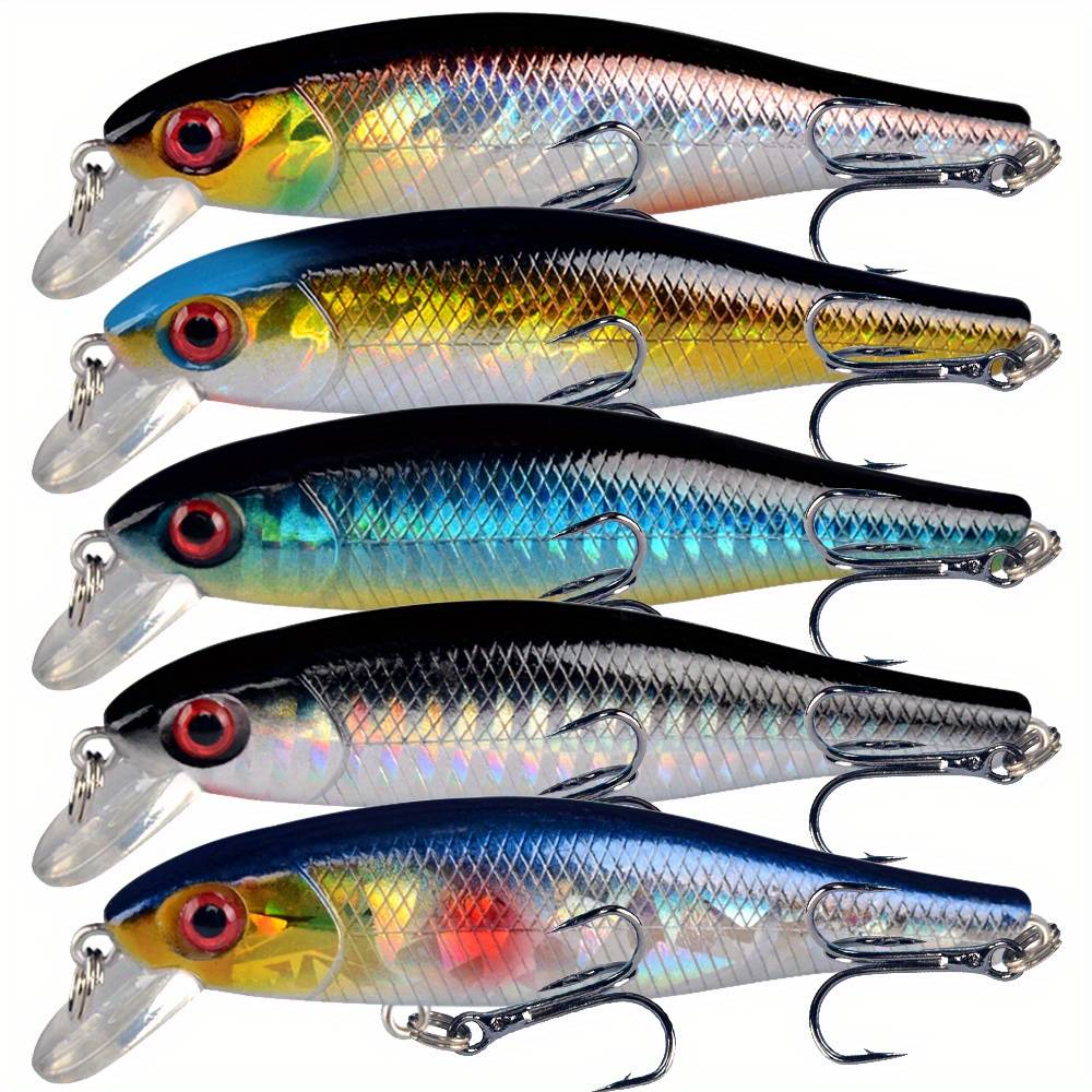 5pcs Floating Minnow Fishing Lures 8.5cm/9g Pesca Hard Artificial Bait Crankbaits Fishing Tackle For Pike