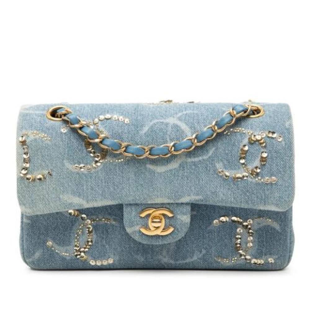 Chanel Vintage Pre-owned Vintage Denim Skuldertaske - Vintage - Dame - Blå - ONE SIZE - Uld