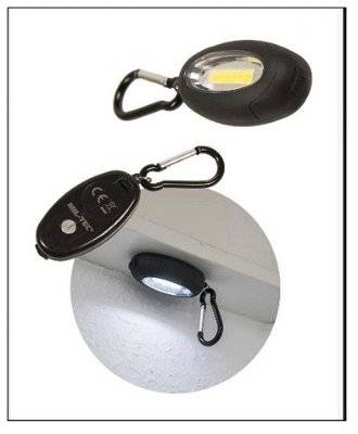 Mini-ficklampa med nyckelhållare & karbinhake