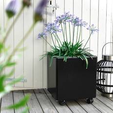 Modern black plantekasse med bund 40 x 40 cm