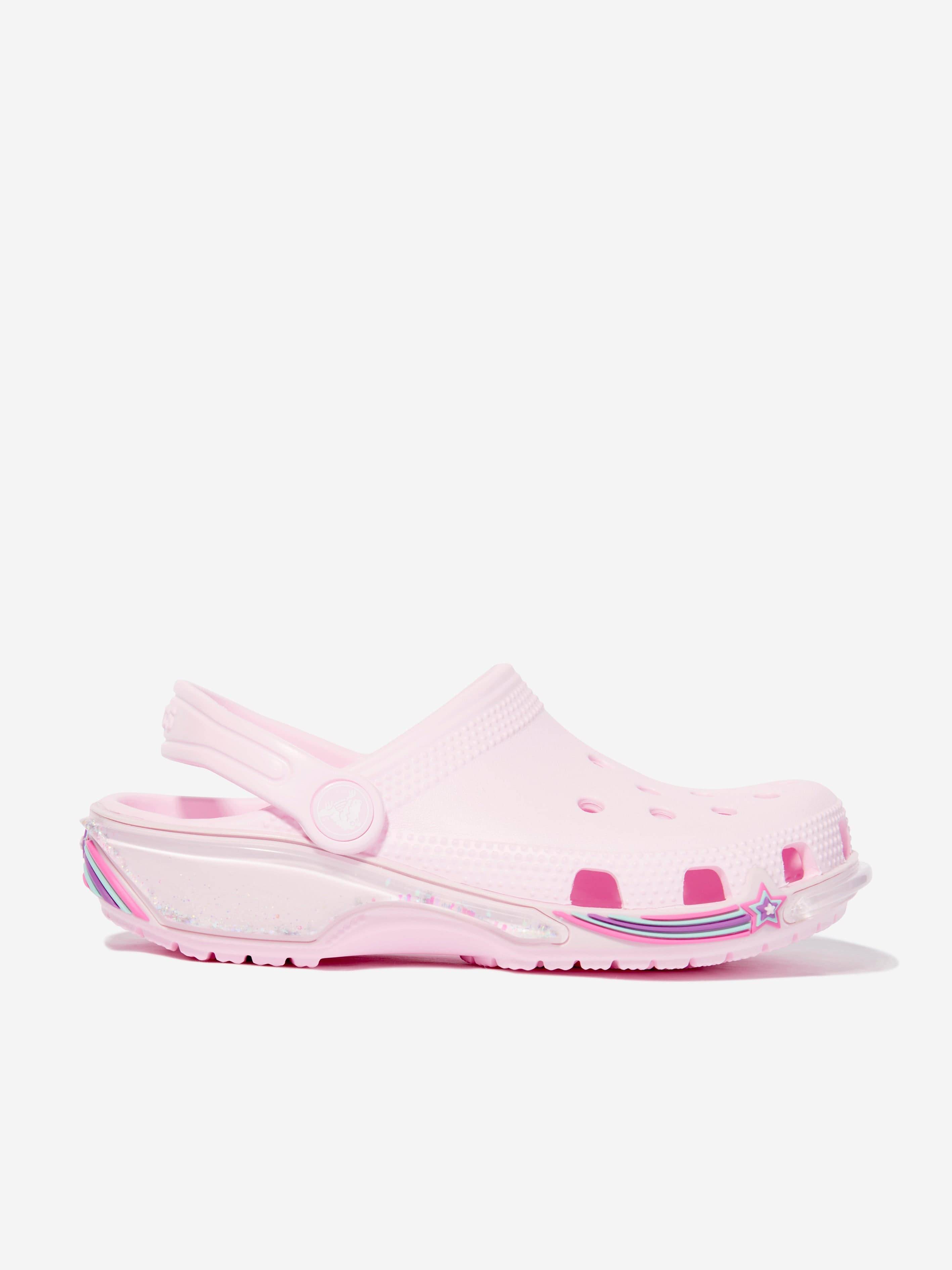 Crocs Girls Classic Star Sparkle Clog in Pink - Pink / EU 38 - 39 UK 6 US 6 (EU 38 - 39 UK 6 US 6)
