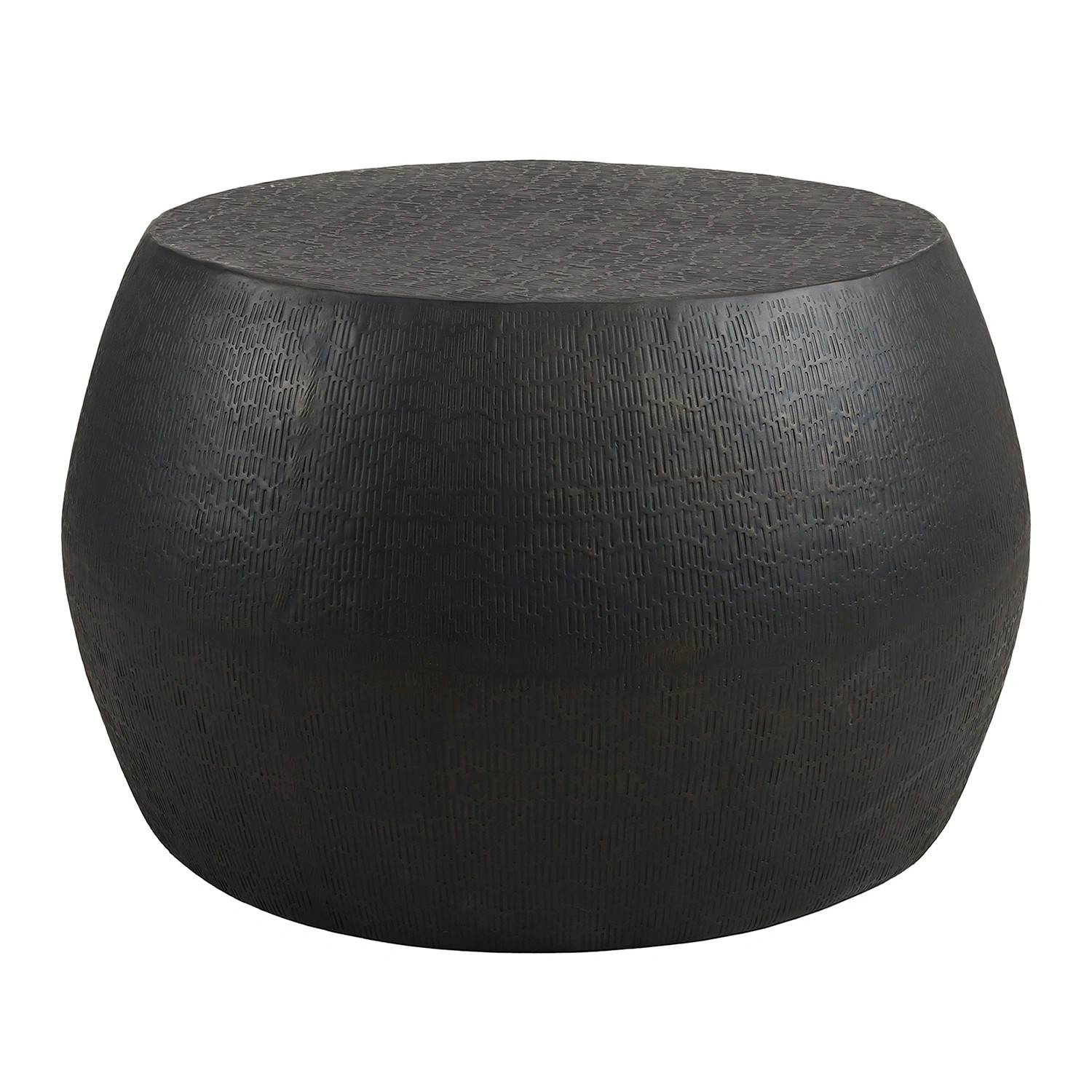 Fiora sidobord antique black/bronze Ø60 cm - Svart