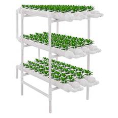 Kaibrite Hydroponic Grow Kit PVC hydroponiska odlingssystem rör trädgård vaxning kit hydroponisk soillessodling grönsaksplanta vaxkit (3 lager 108 platser 12 rör)