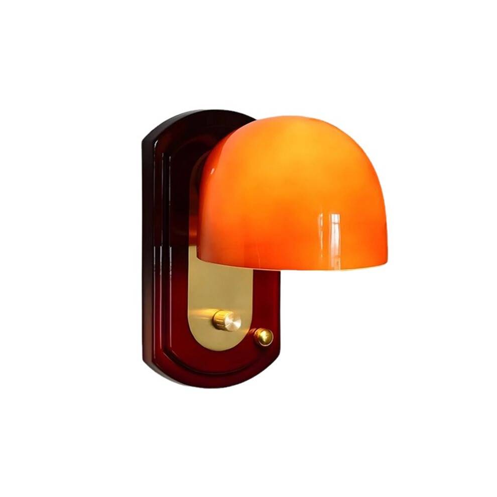 Franska LED-Vägglampetter Sänglampa Vintage Vägglampor med Glasskärm Retro Sminkbordslampor