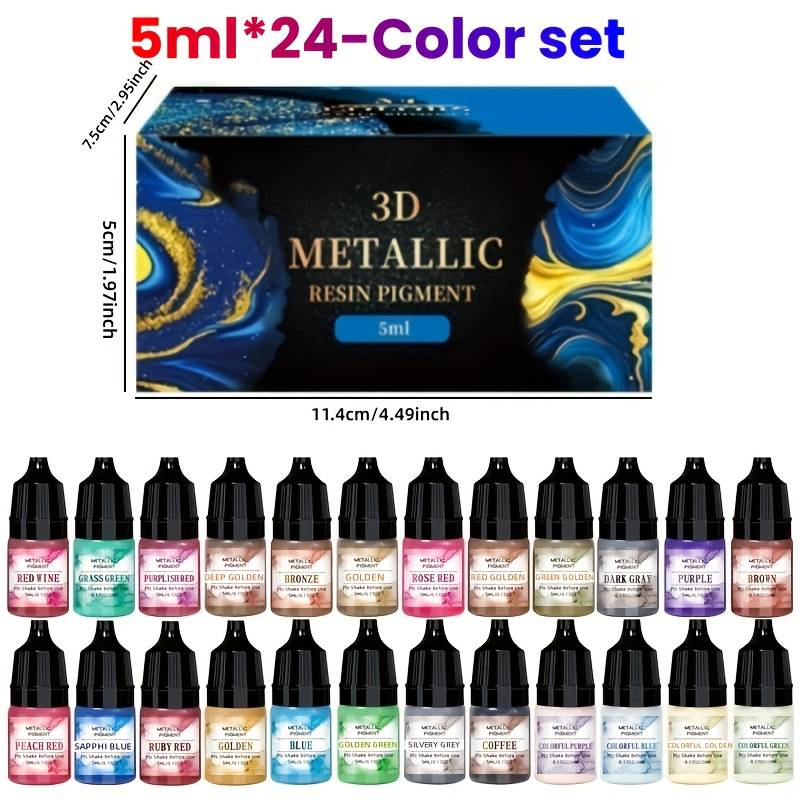 TEMU 24-color Scale Resin Set (5ml X24) - Professional Suitable For Diy , Metal Gradient Paint & Resin Dye Craft Pigments With 24 Colors For Jewelry Making, Casting Supplies, 3d Rendering Paint Kit