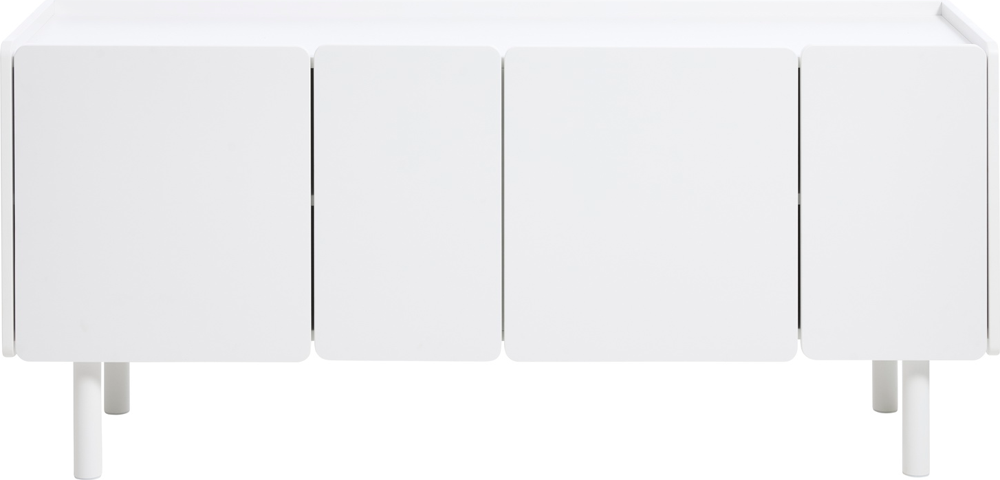 Skænk Nordique Design Bera, hvid MDF tv-skænk med jernben, 160 x 45 x 70 cm.