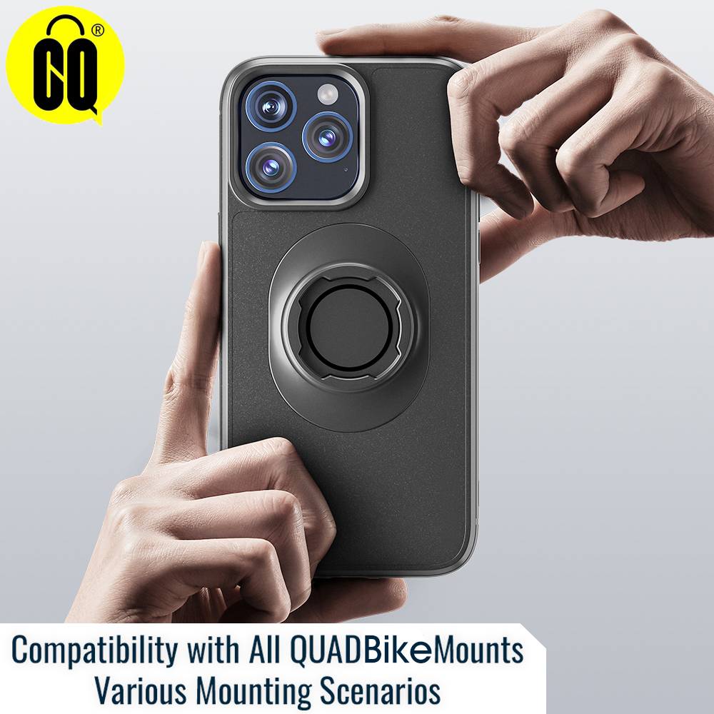 Shockproof Case for iPhone 16/15/14 Plus/13/12/11 Pro/XS Max/XR - Quick Lock Adapter For Quad Moto Mount/Holder