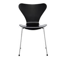 Fritz Hansen - 3107 Sjuan - Lackerad Bokfanér Svart - Matstolar - Arne Jacobsen - Svart - Metall/Trä