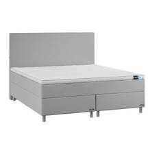 Temprakon kontinentalseng inkl. sengeben (B120 x L200 cm, Light Grey, Aluminium sengeben)