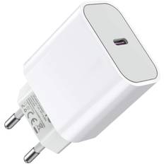 iPhone kompatibel 12/13/14/15 MAX PRO PLUS USB-C Väggadapter 20W PD (1-PACK)