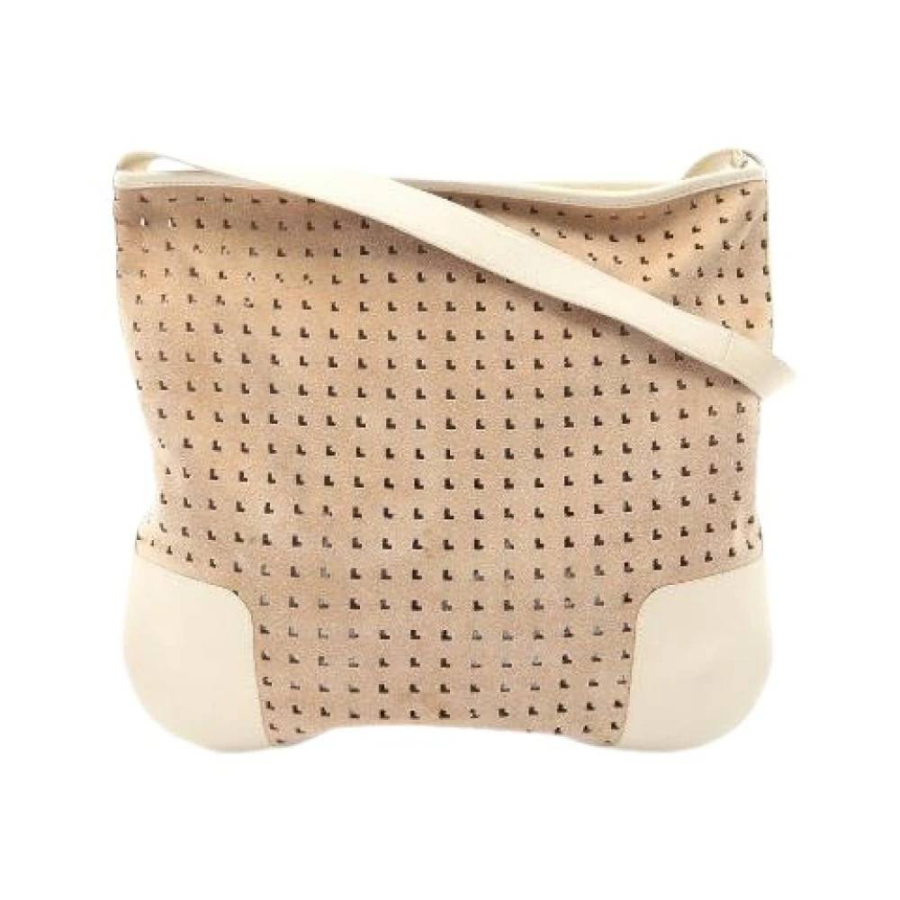Loewe Pre-owned Pre-owned Suede Leather Shoulder Bag - Vintage - Dame - Beige - ONE SIZE - Uld