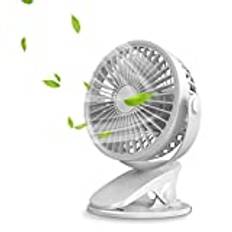 DEWU Clip on Fan - Stroller Fan for Baby | USB Operated Fan with 3 & Low Noise, Portable Baby Fan for Bed Beach Travel Camping