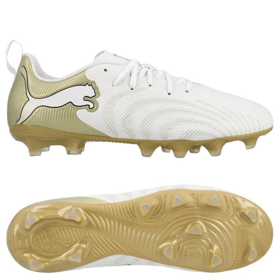 PUMA Future 9 Play Fg/ag White Gold - PUMA White/guld/PUMA Svart Barn - ['Vit'] (32)