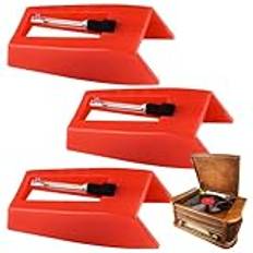 Nål för skivspelare, ersättningsnål för skivspelare - 3x phonograph Players Needles | Musikalisk fonograf ersättning inspelningsverktyg för hög utgång