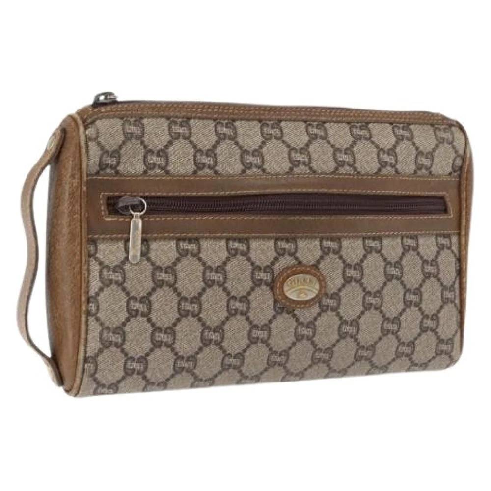 Gucci Vintage Pre-owned Vintage Clutch Taske - Vintage - Dame - Beige - ONE SIZE - Læder