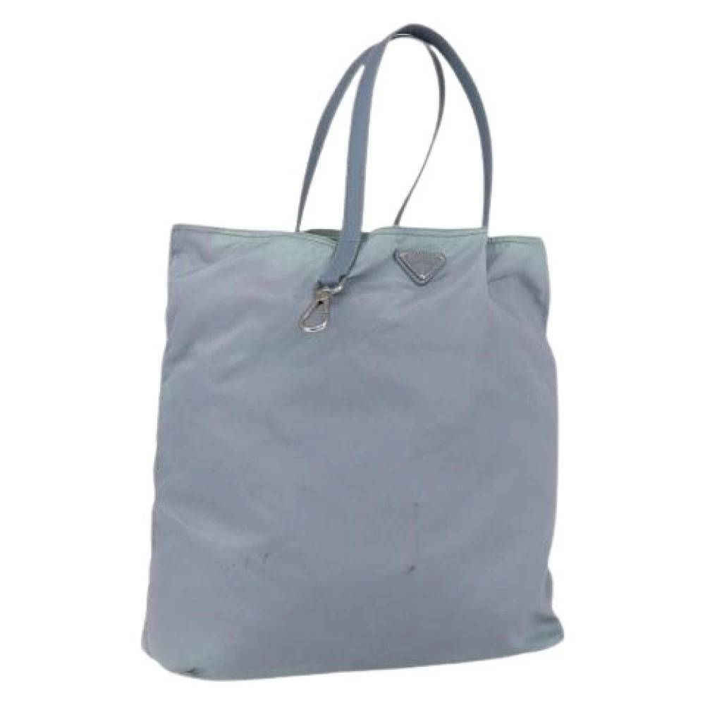 Prada Vintage Pre-owned Vintage Tote Bag - Vintage - Dame - Blå - ONE SIZE - Uld