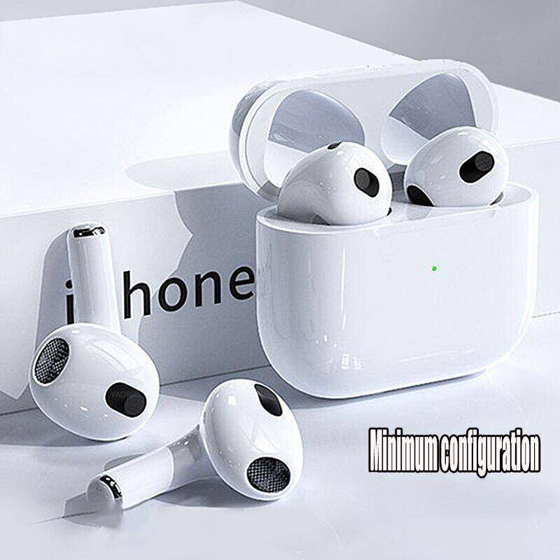 TWS Stereo Wireless 5.0 Bluetooth Earphone In-Ear Mini Earbuds Gaming Sport Headset Med Laddningsbox Mic För IOS Android Smartphones vit