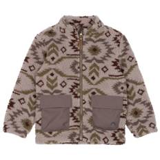 Mikk-Line Kid's Teddy Mix Jacket AOP Fleecejakke Børn størrelse 128 farve brun