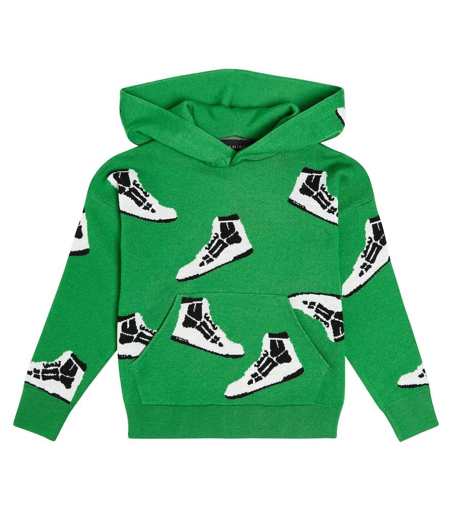 Amiri Kids Skel Top intarsia wool hoodie